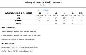 BBMC 2022 velocity tri shorts - women's